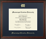 Mississippi Christian University diploma frame - Gold Embossed Diploma Frame in Studio
