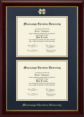 Mississippi Christian University diploma frame - Double Diploma Frame in Gallery