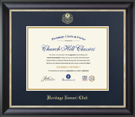 Heritage Kennel Club certificate frame - Gold Embossed Certificate Frame in Noir