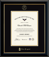 United States Marine Corps certificate frame - Gold Embossed Marines Rank Certificate Frame - First Sergeant in Onyx Gold