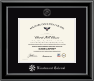United States Marine Corps certificate frame - Silver Embossed Marines Rank Certificate Frame - Lieutenant Colonel in Onyx Silver