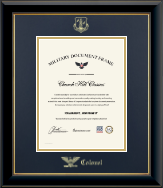 Air National Guard certificate frame - Gold Embossed Air National Guard Rank Certificate Frame - Colonel in Onyx Gold
