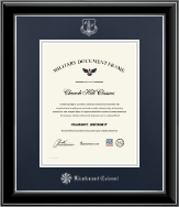 Air National Guard certificate frame - Silver Embossed Air National Guard Rank Certificate Frame - Lieutenant Colonel in Onyx Silver