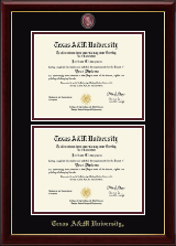 Texas A&M University diploma frame - Double Masterpiece Diploma Frame in Gallery