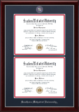Southern Methodist University diploma frame - Double Masterpiece Diploma Frame in Gallery Silver