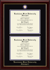 Louisiana State University at Shreveport diploma frame - Double Masterpiece Diploma Frame in Gallery