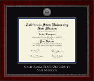 California State University San Marcos diploma frame - SIlver Engraved Medallion Diploma Frame in Sutton