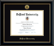DePaul University diploma frame - Gold Engraved Medallion Diploma Frame in Onyx Gold
