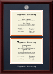 Pepperdine University diploma frame - Double Masterpiece Diploma Frame in Gallery Silver