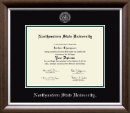 Northeastern State University Tahlequah diploma frame - Silver Embossed Diploma Frame in Devonshire