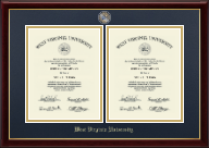 West Virginia University diploma frame - Double Masterpiece Diploma Frame in Gallery