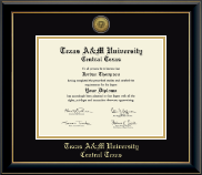 Texas A&M University Central Texas diploma frame - Gold Engraved Medallion Diploma Frame in Onyx Gold