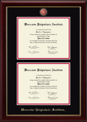 Worcester Polytechnic Institute diploma frame - Double Masterpiece Diploma Frame in Gallery