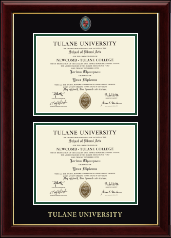 Tulane University diploma frame - Double Masterpiece Diploma Frame in Gallery