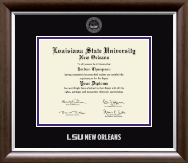 LSU New Orleans diploma frame - Silver Embossed Diploma Frame in Devonshire
