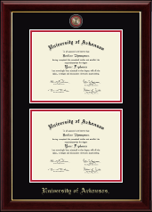 University of Arkansas diploma frame - Double Masterpiece Diploma Frame in Gallery