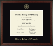 Illinois College of Optometry diploma frame - Gold Embossed Diploma Frame in Studio