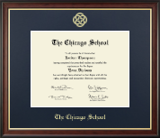 The Chicago School diploma frame - Gold Embossed Diploma Frame in Studio Gold
