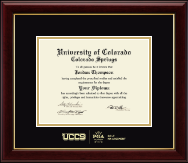 University of Colorado Colorado Springs frame - Gold Embossed Frame in Gallery