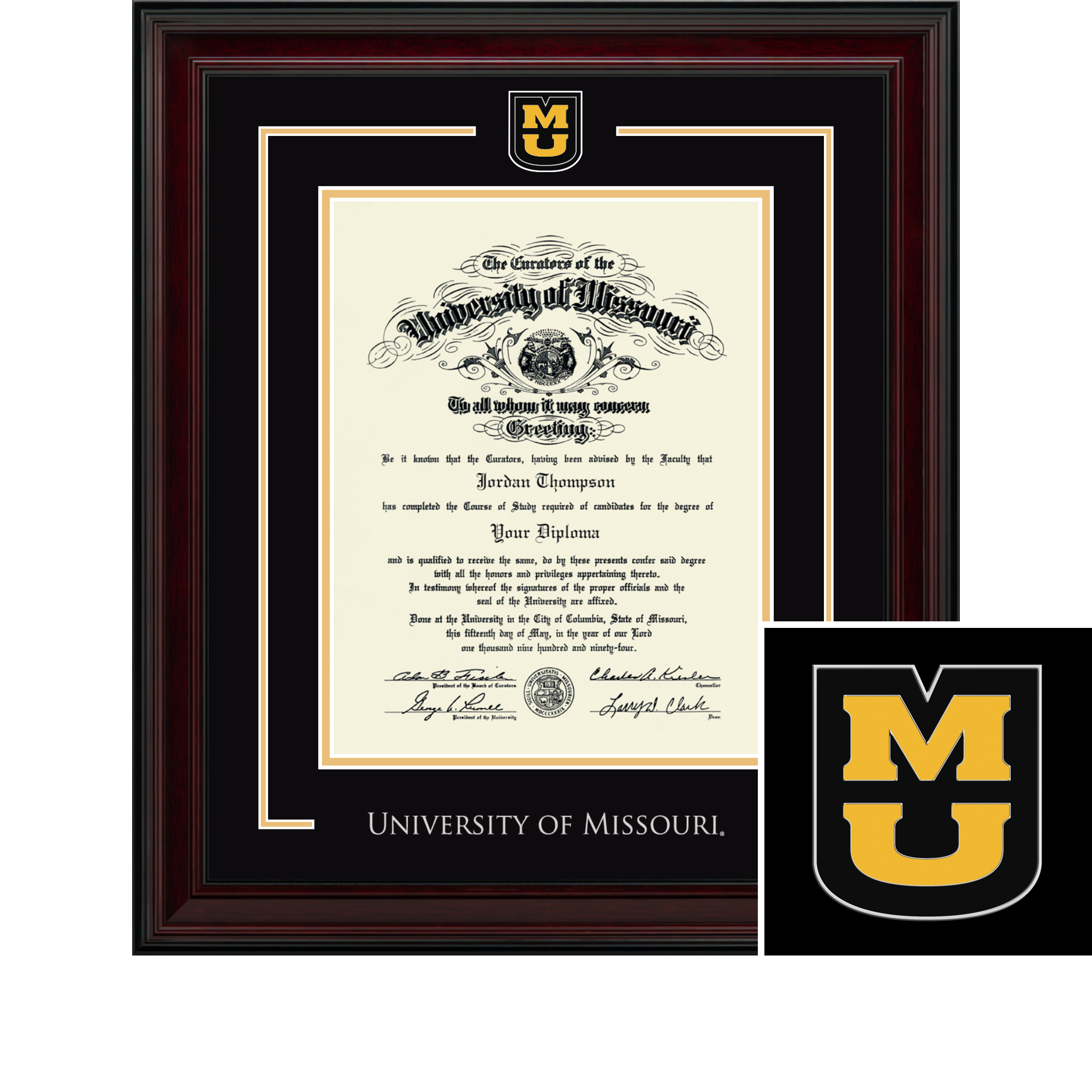 Spirit Medallion Diploma Frame in Encore University of Missouri