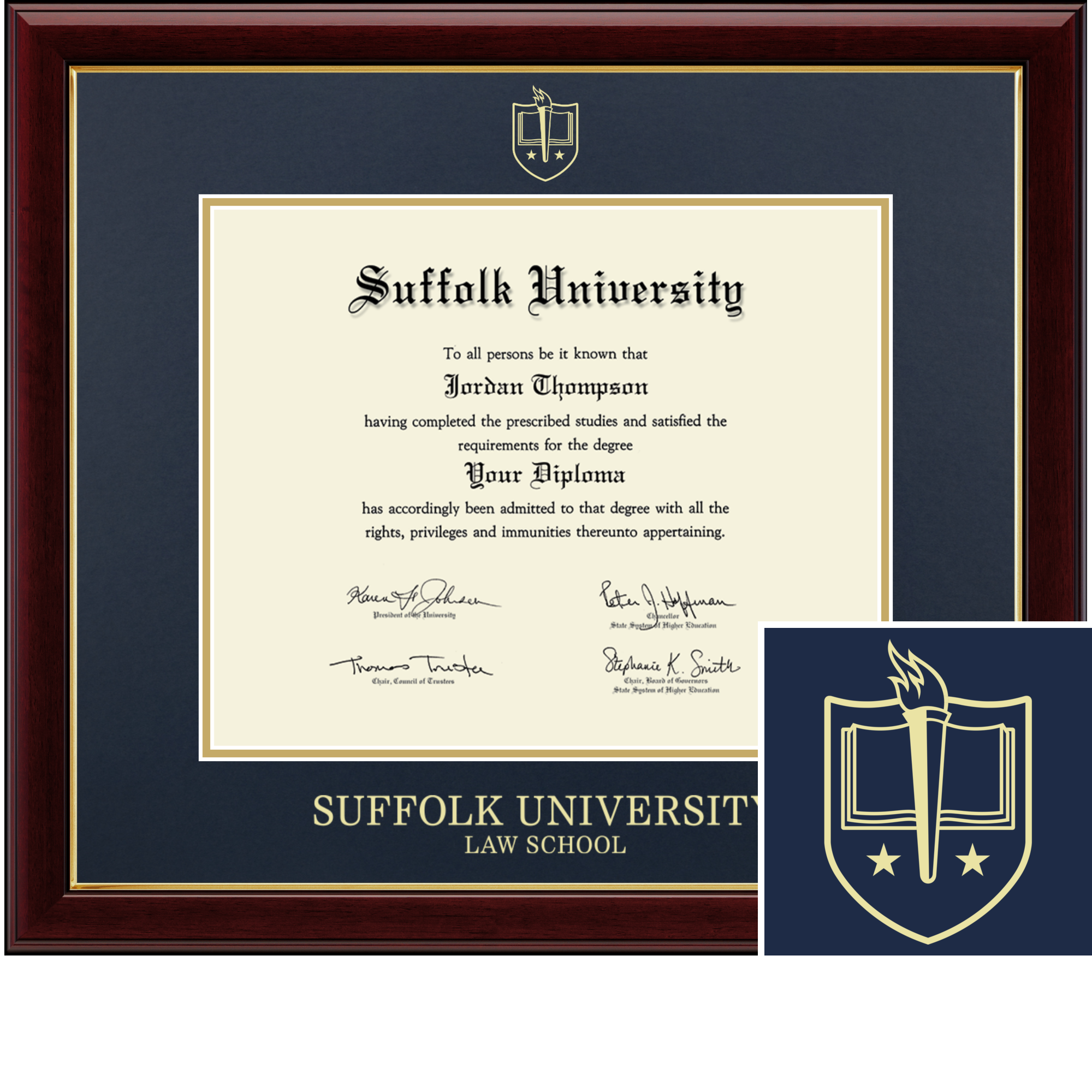 Pre-2023- Gold Embossed Diploma Frame in Gallery Suffolk