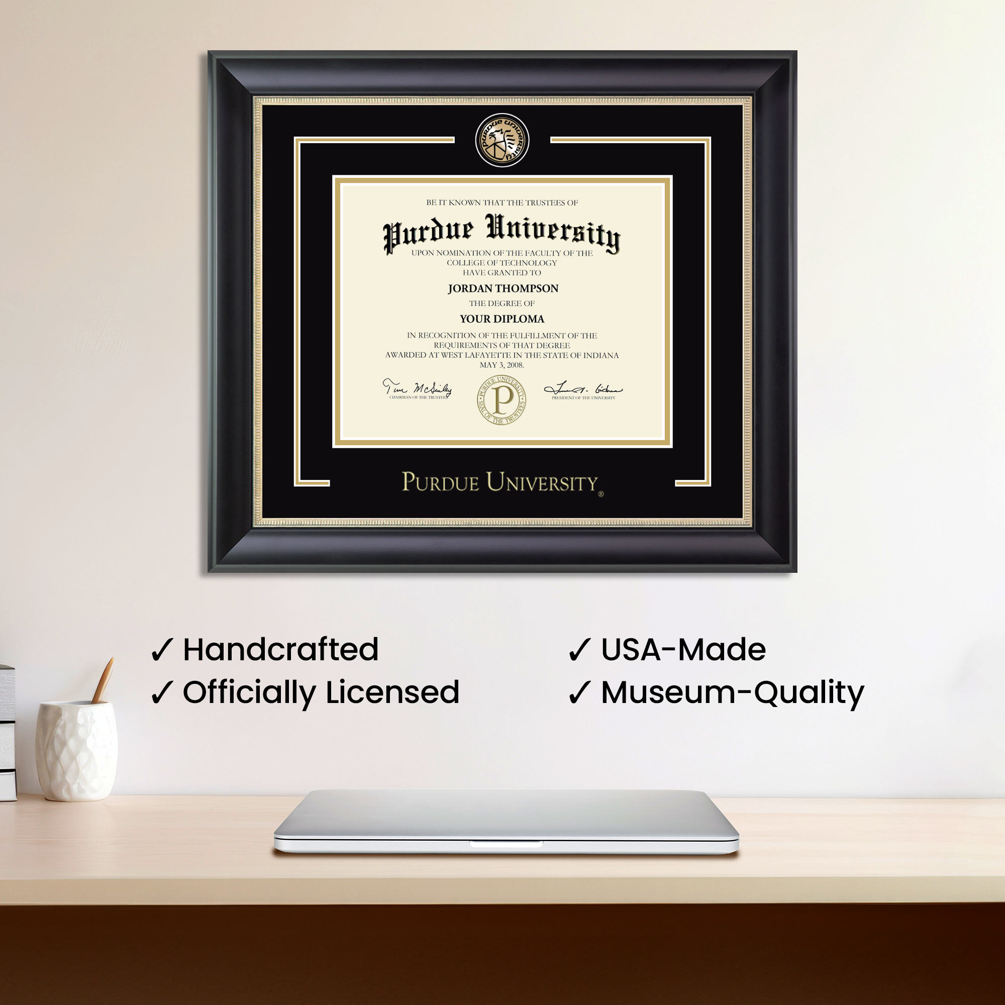 Showcase Edition Diploma Frame in Noir Purdue University - Item