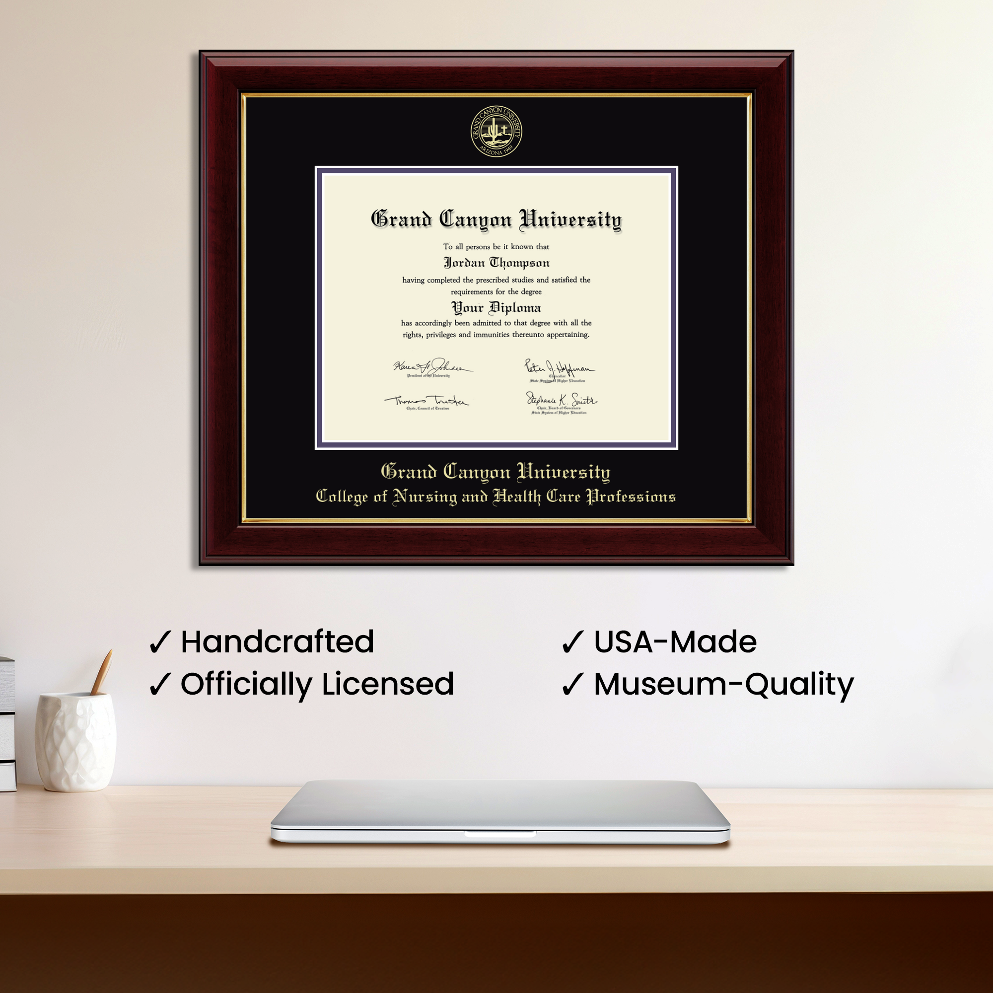 Gold Embossed Diploma Frame in Gallery Grand Canyon University