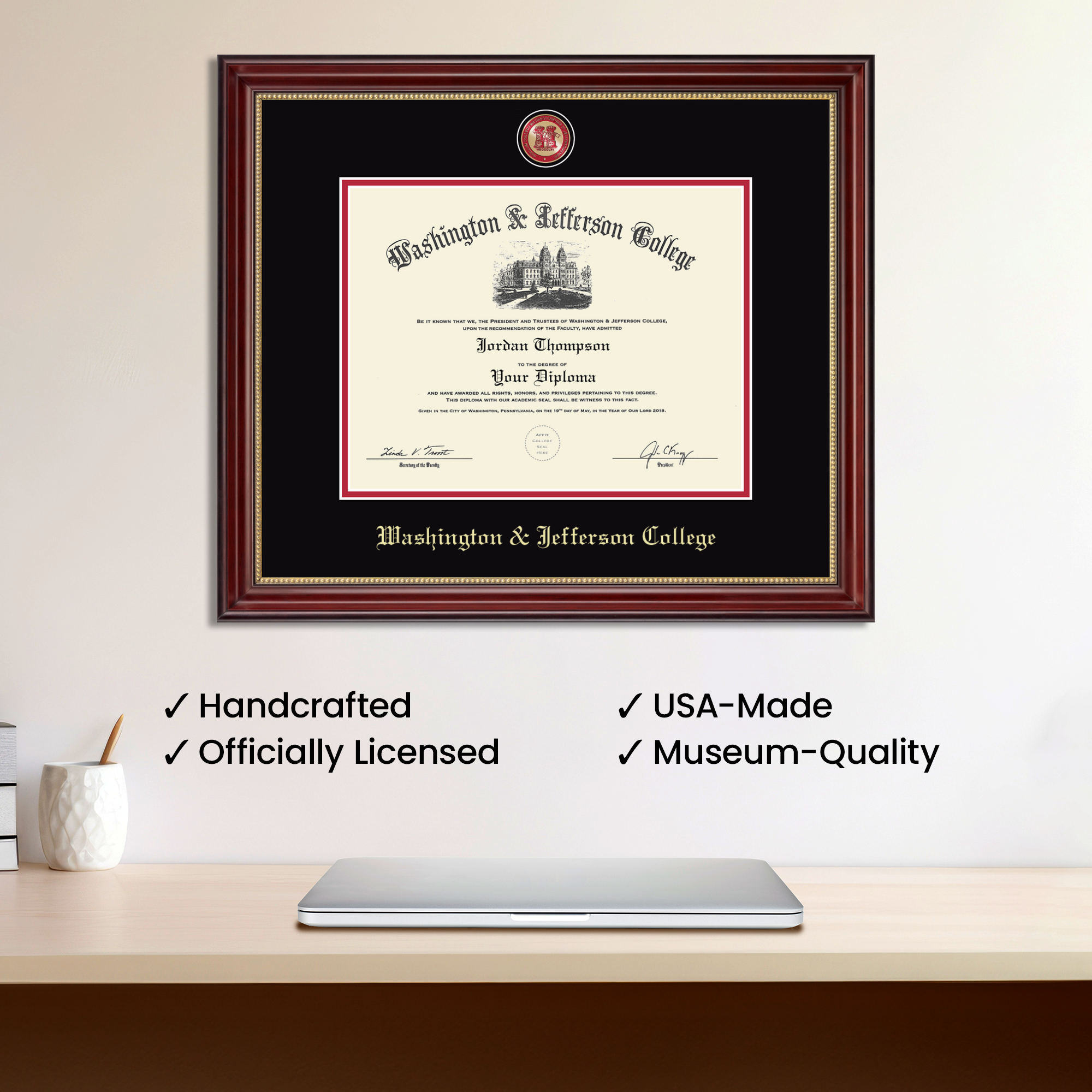 Masterpiece Medallion Diploma Frame in Kensington Gold Washington