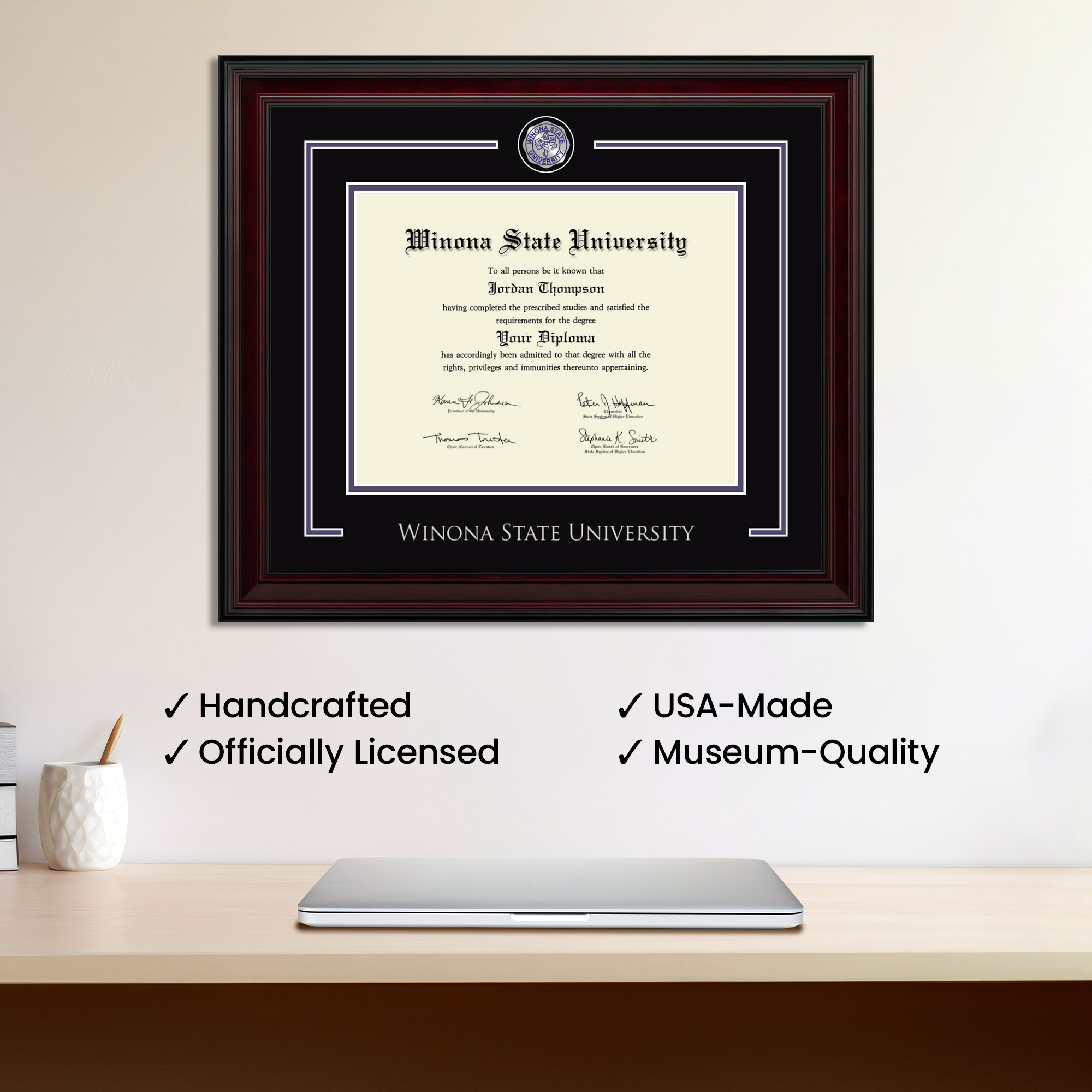 Showcase Edition Diploma Frame in Encore Winona State University