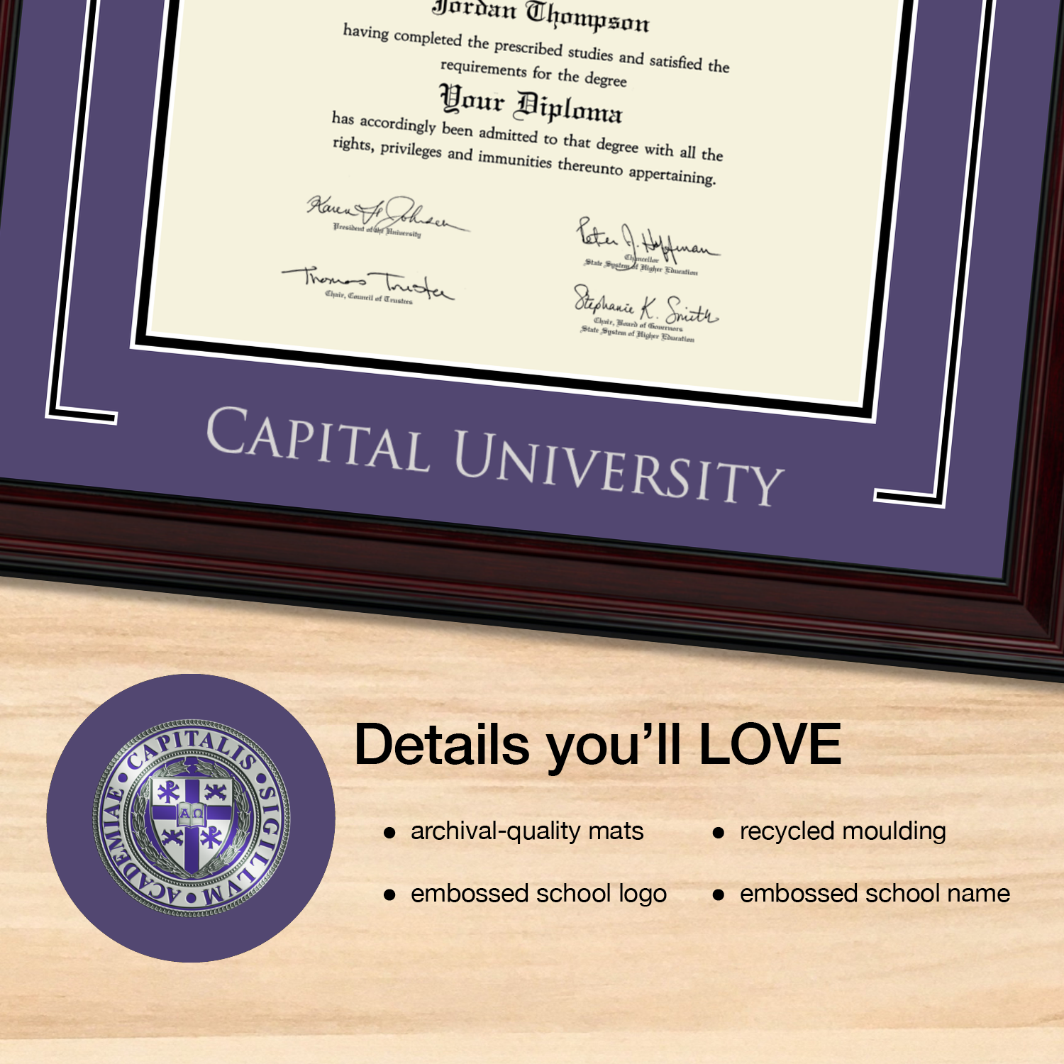 Showcase Edition Diploma Frame in Encore Capital University - Item