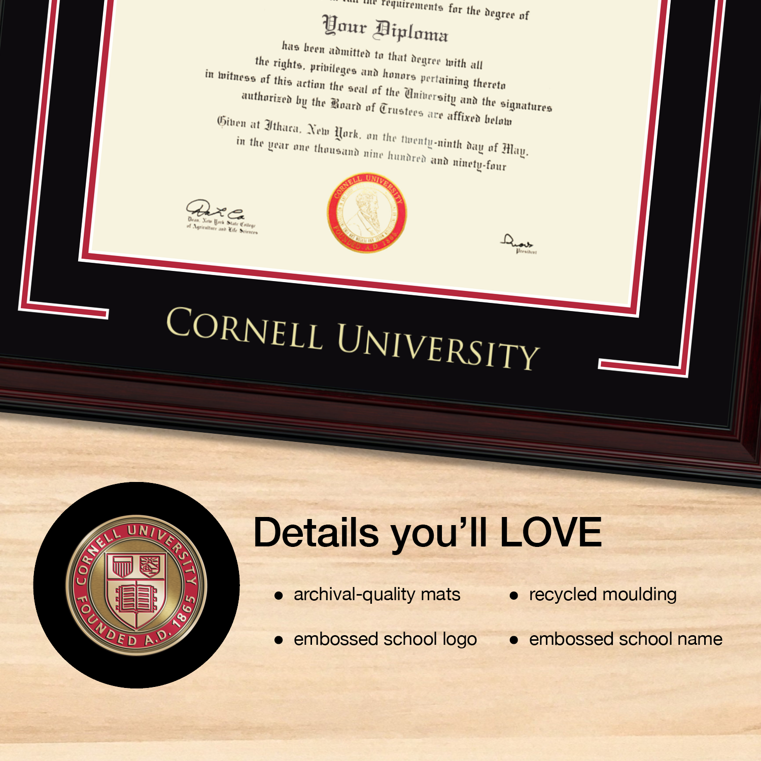 Showcase Edition Diploma Frame in Encore Cornell University - Item
