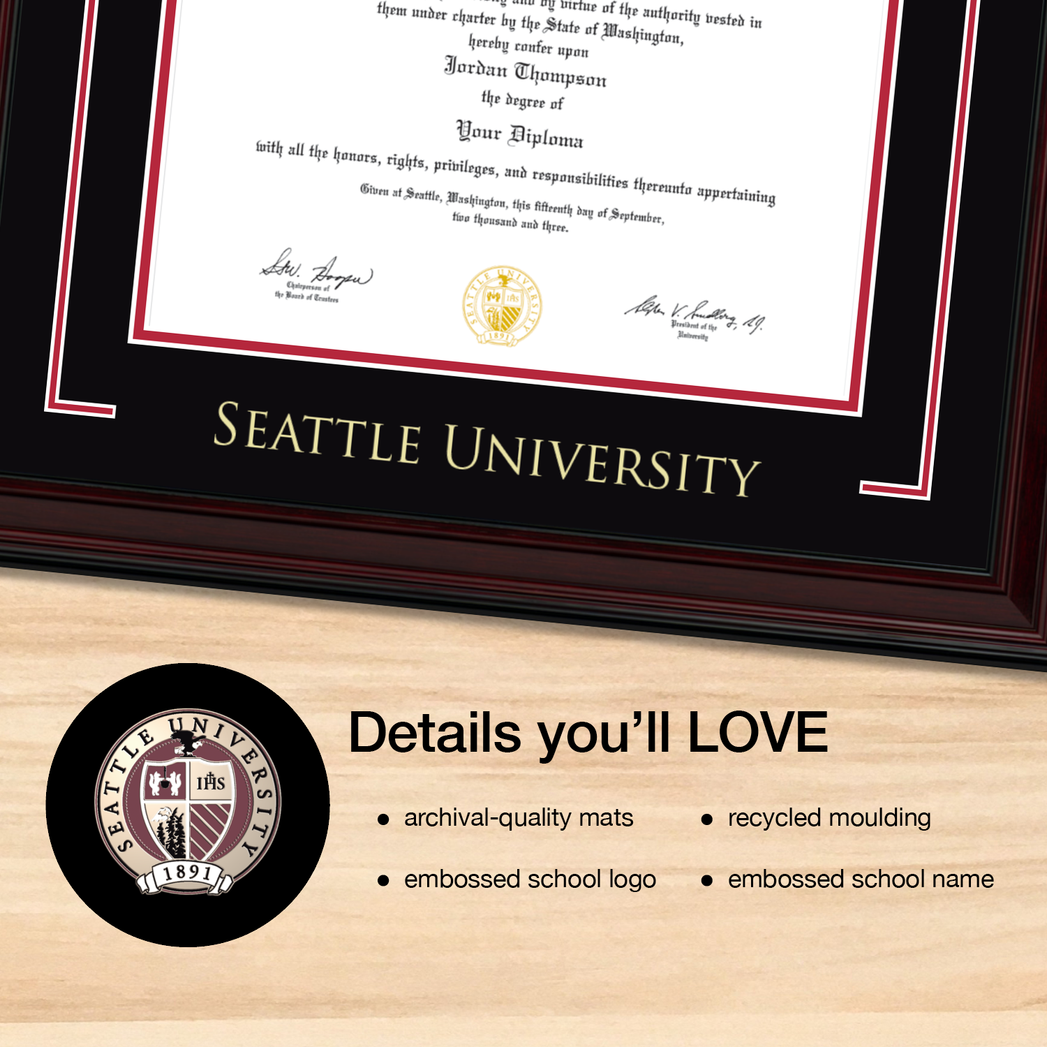 Showcase Edition Diploma Frame in Encore Seattle University - Item