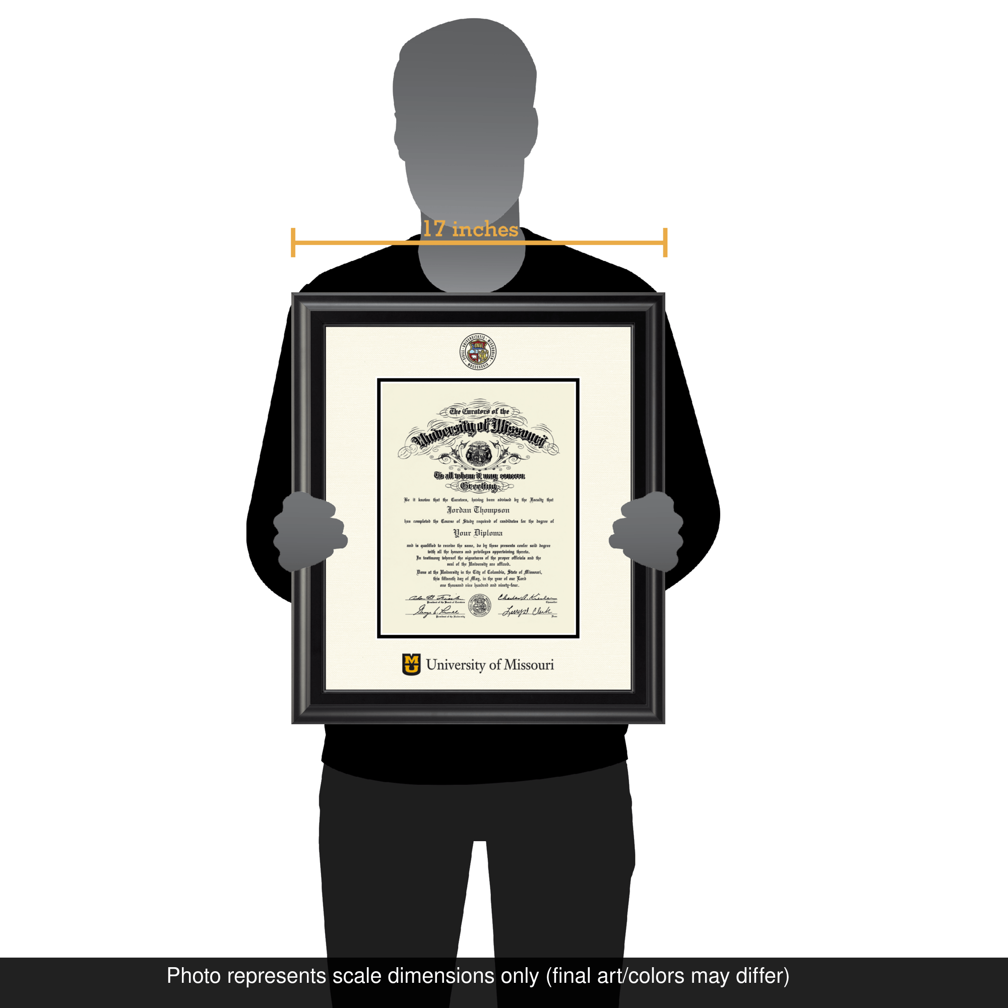 Dimensions Diploma Frame in Midnight University of Missouri