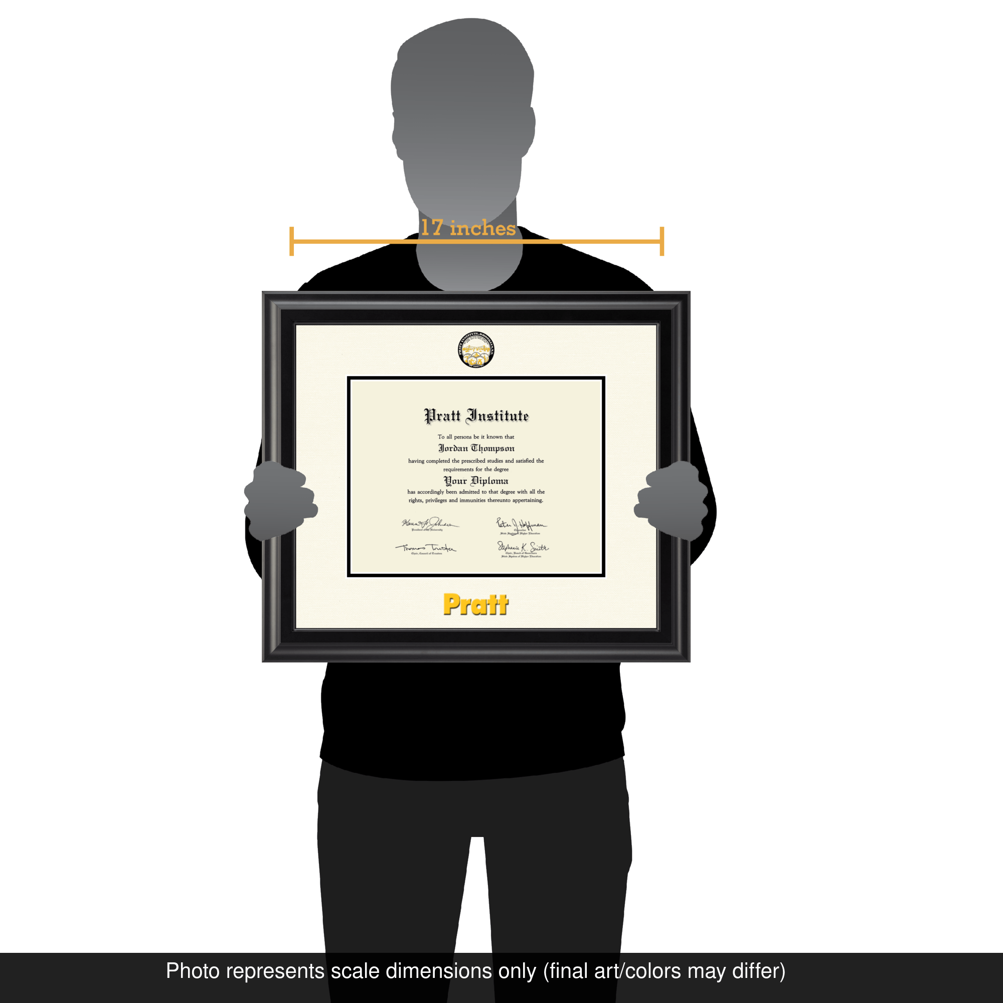 Dimensions Diploma Frame in Midnight Pratt Institute - Item #346897