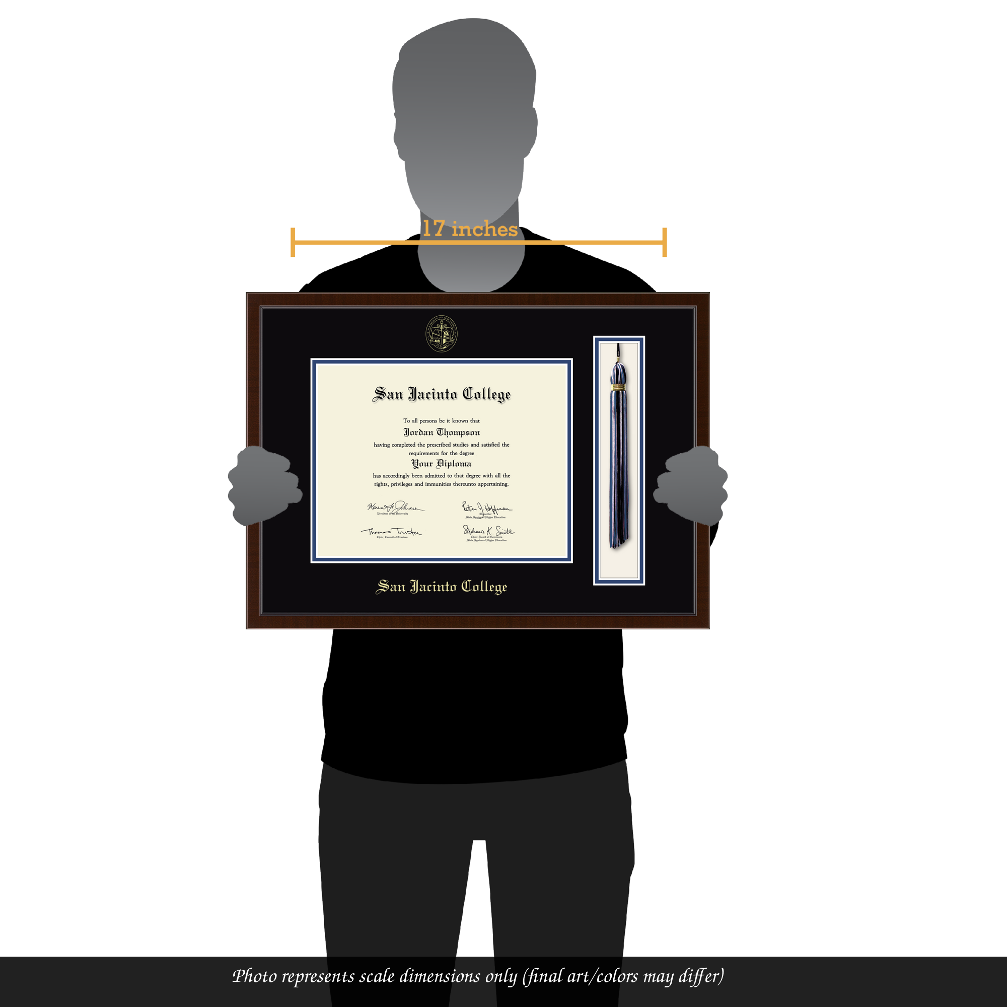 Tassel & Cord Diploma Frame in Delta San Jacinto College - Item