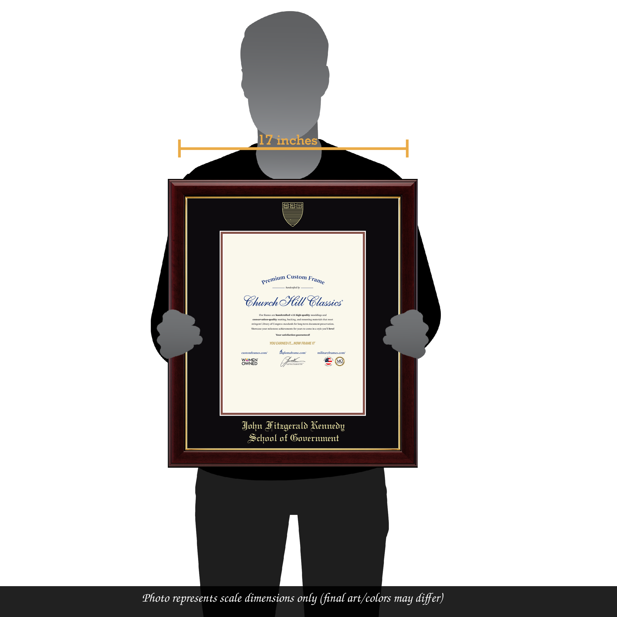 Gold Embossed Diploma Frame in Gallery Harvard University - Item