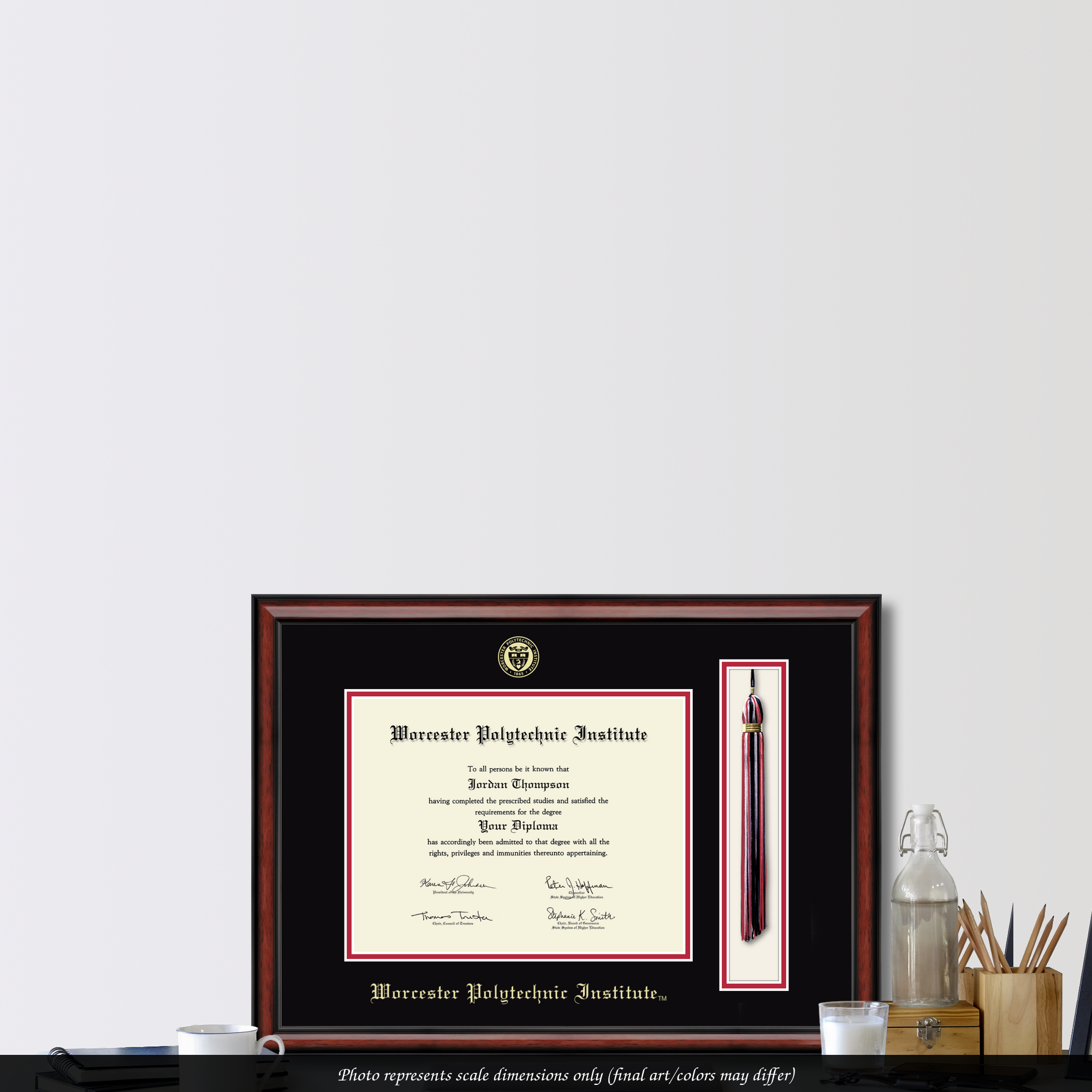Tassel & Cord Diploma Frame in Southport Worcester Polytechnic