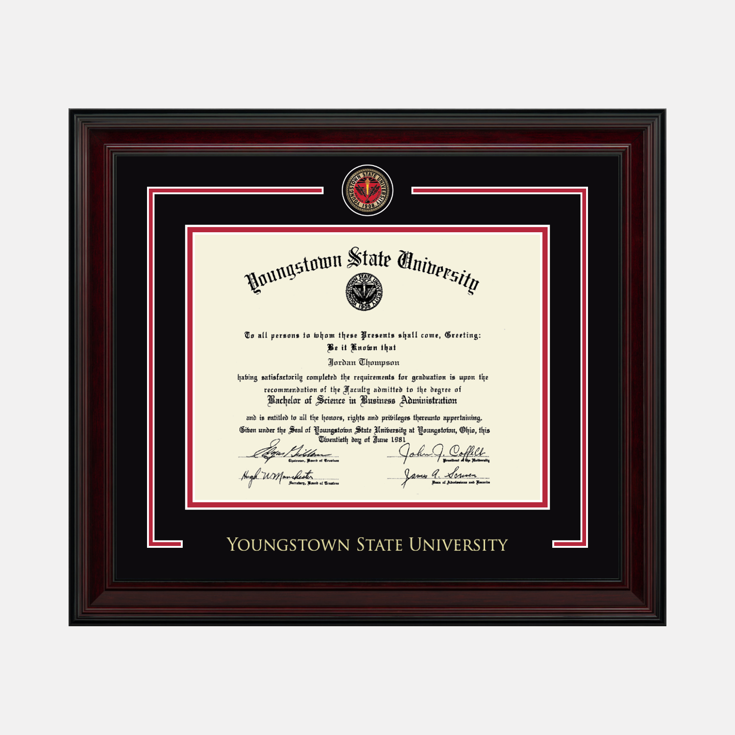 コレクション diploma Showcase Edition Diploma Frame in Encore Youngstown State