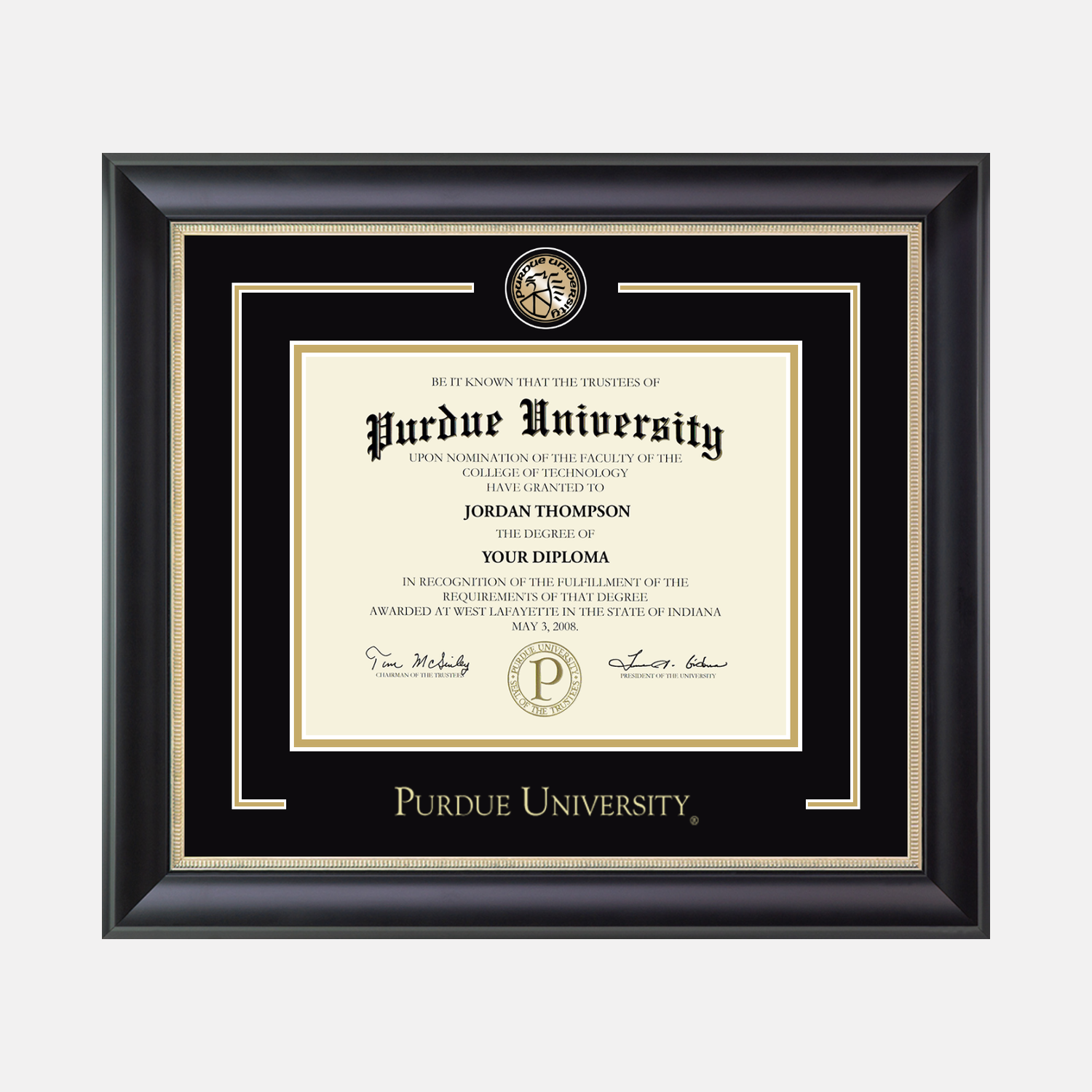 コレクション diploma Showcase Edition Diploma Frame in Noir Purdue University - Item