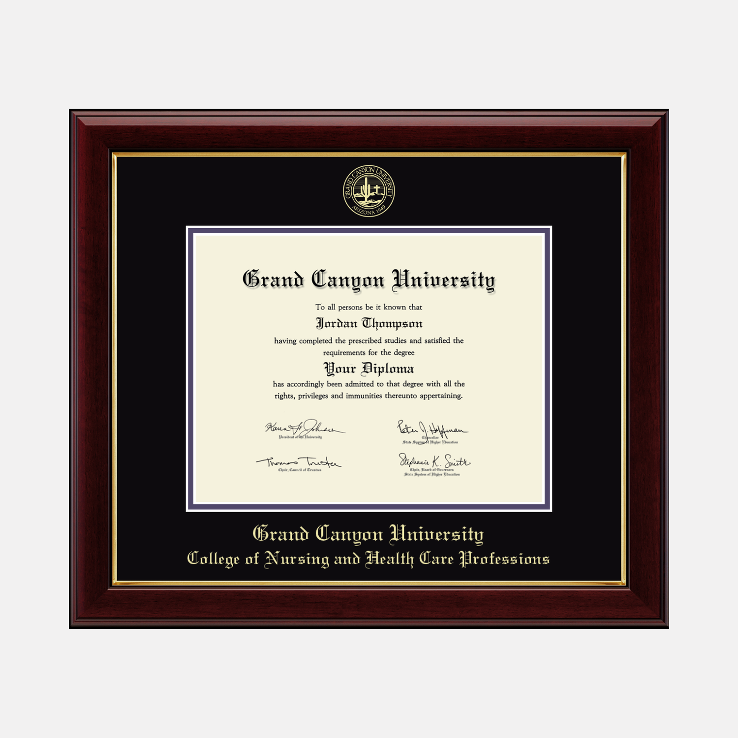 Gold Embossed Diploma Frame in Gallery Grand Canyon University