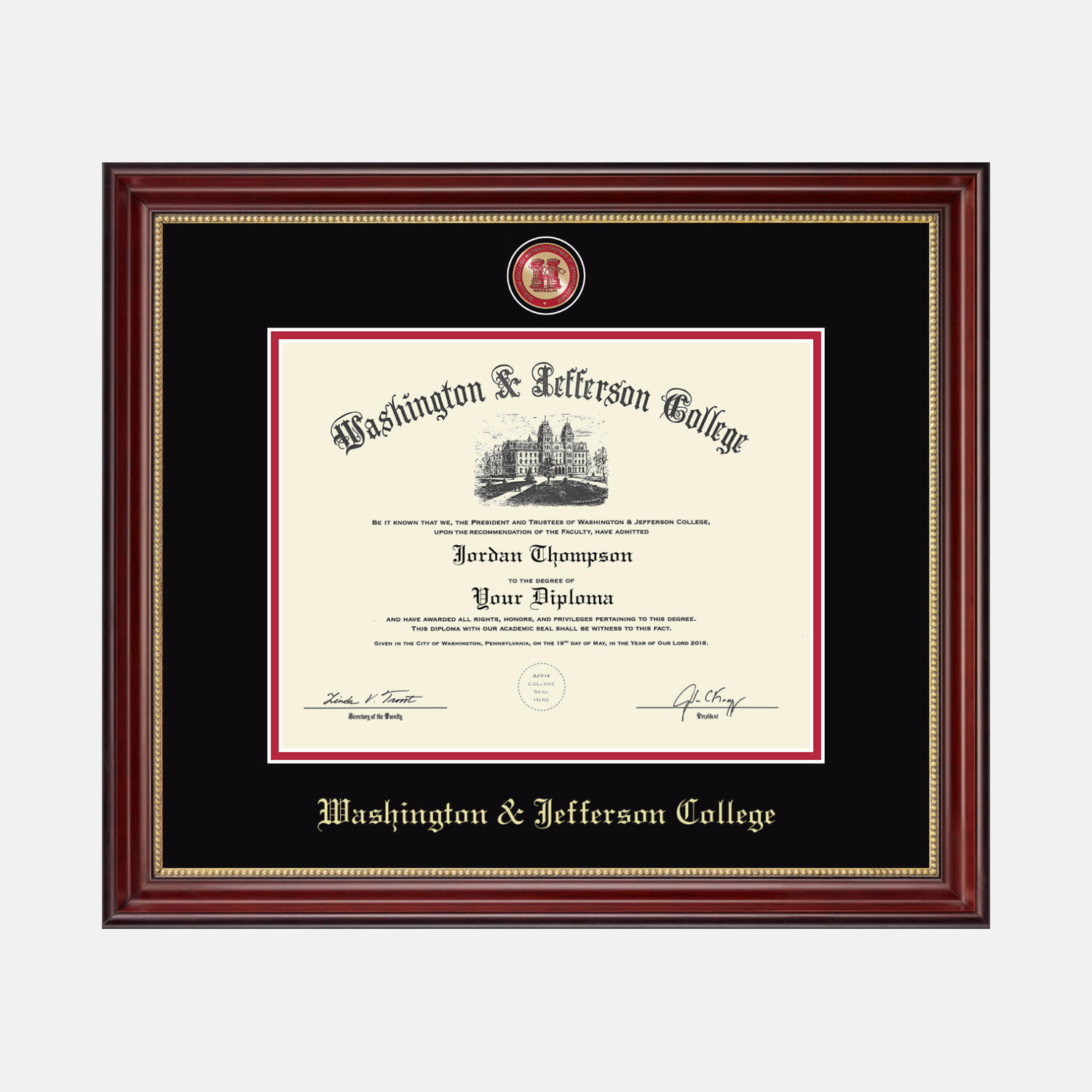 Masterpiece Medallion Diploma Frame in Kensington Gold Washington