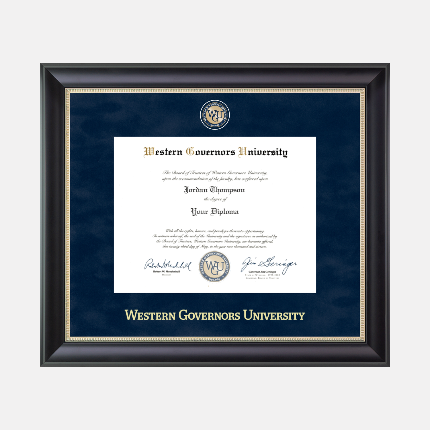Regal Edition Diploma Frame in Noir Western Governors University