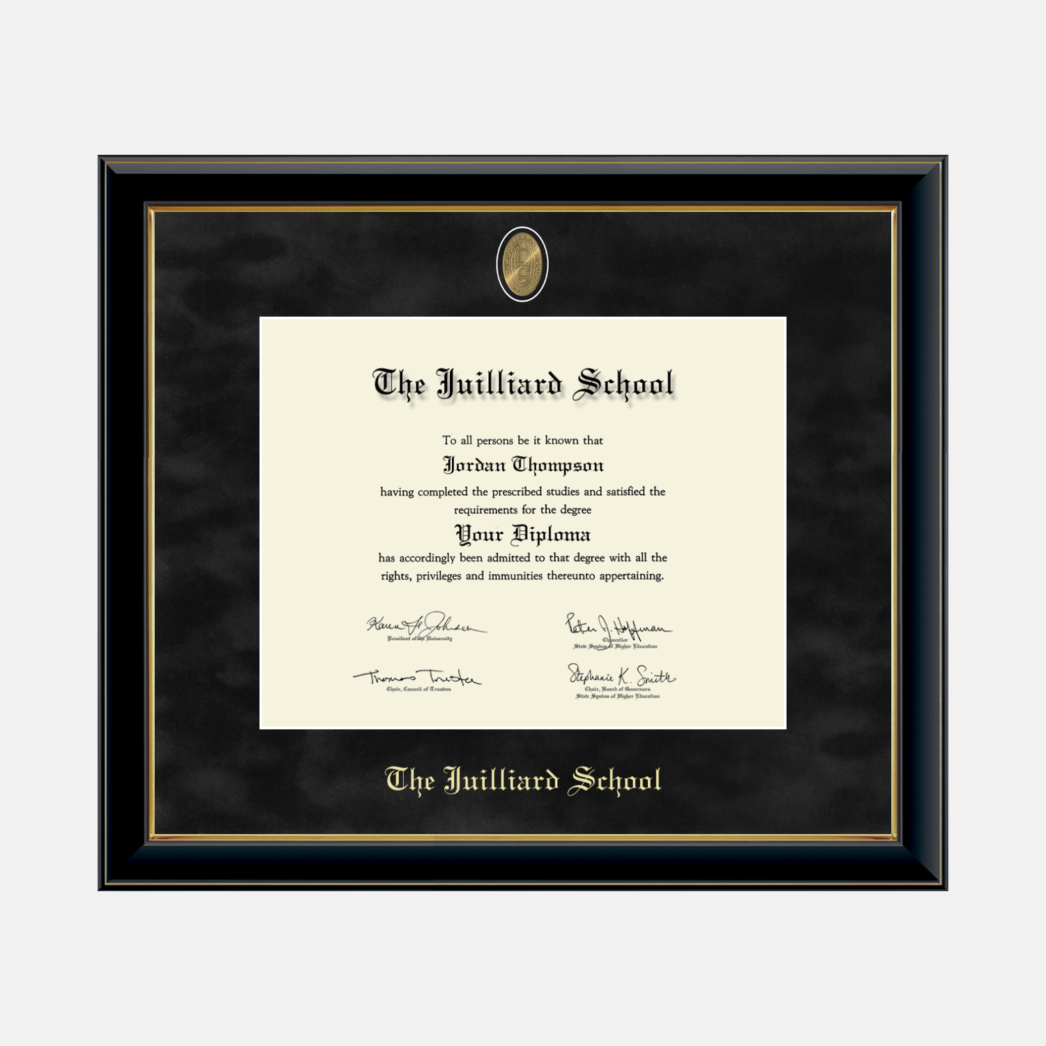 Masterpiece Medallion Diploma Frame in Onyx Gold The Juilliard