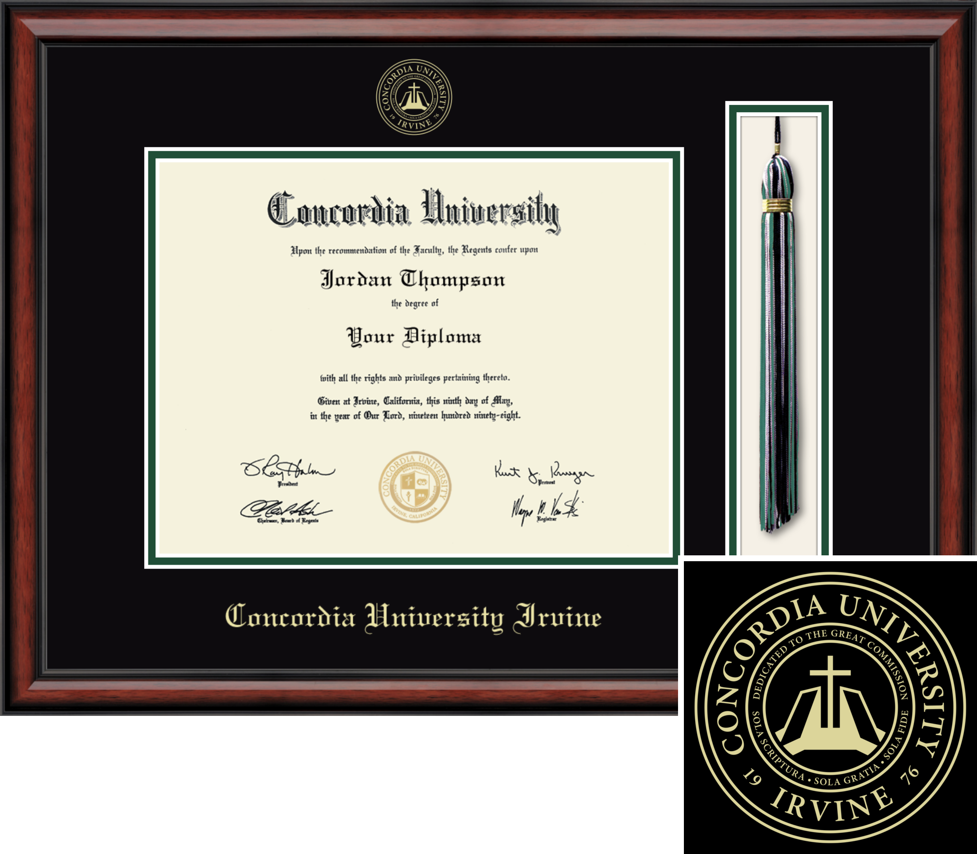 Tassel & Cord Diploma Frame in Southport Concordia University