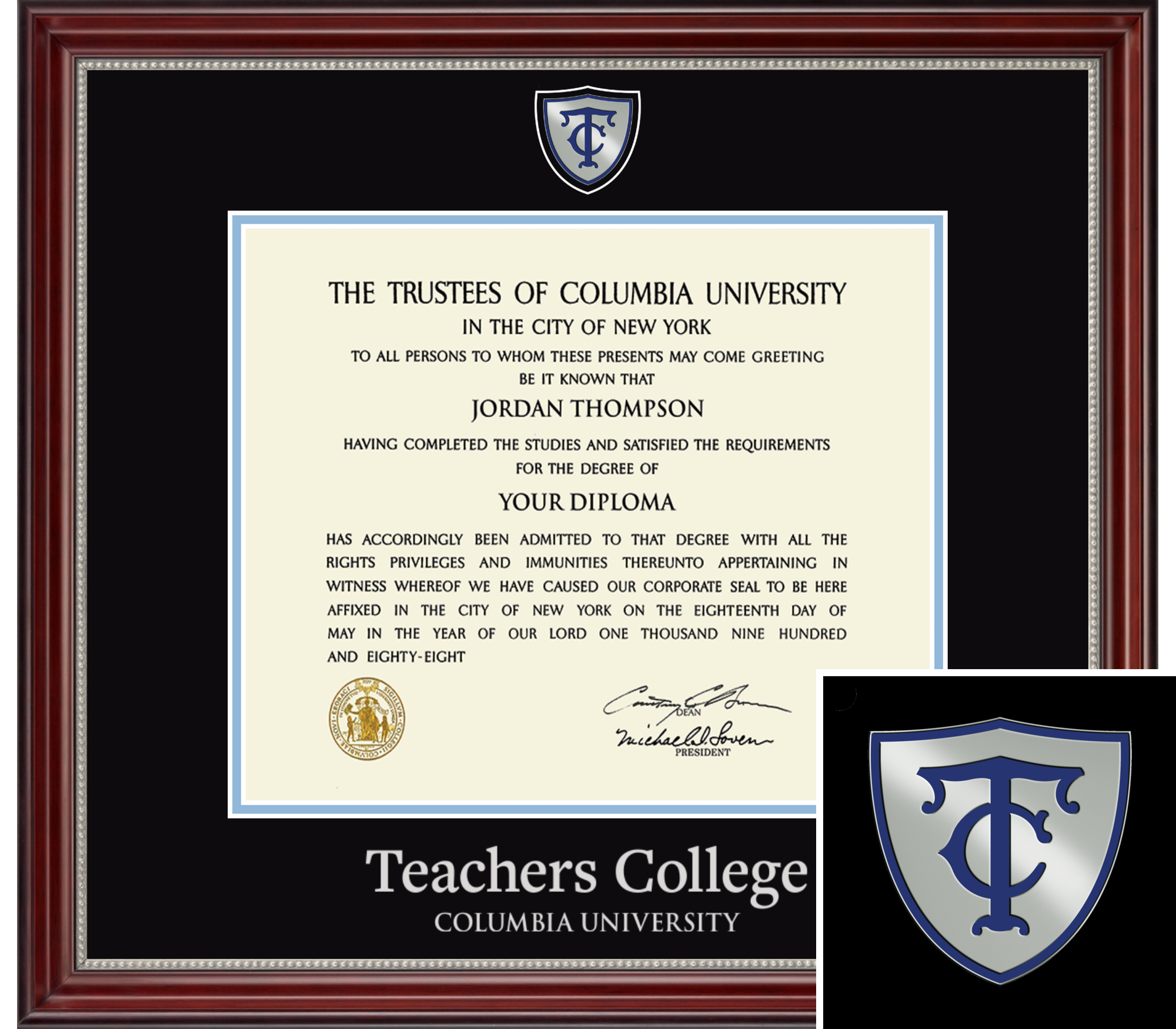 Pewter Masterpiece Medallion Diploma Frame in Kensington Silver
