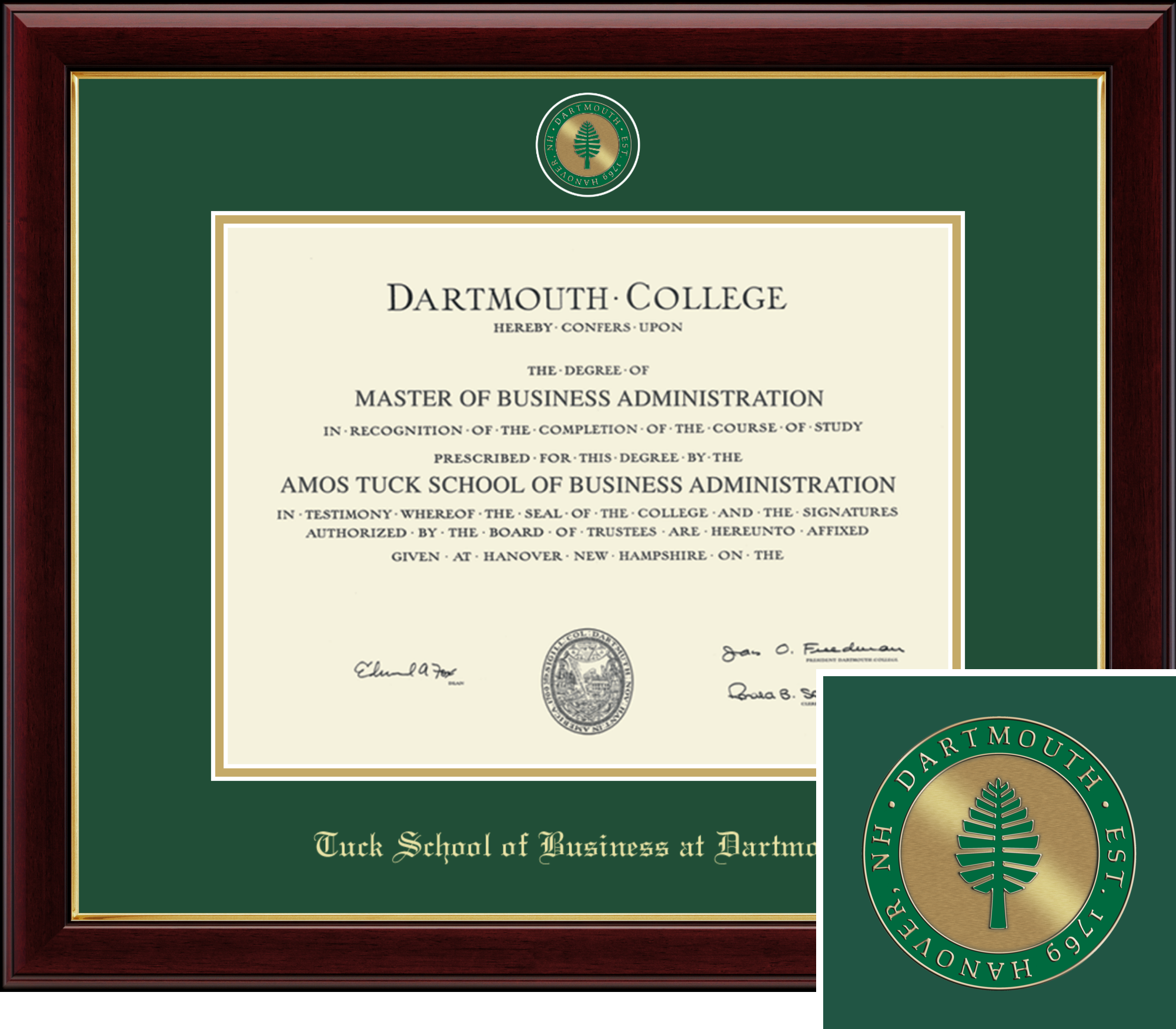 Masterpiece Medallion Diploma Frame in Gallery Dartmouth College