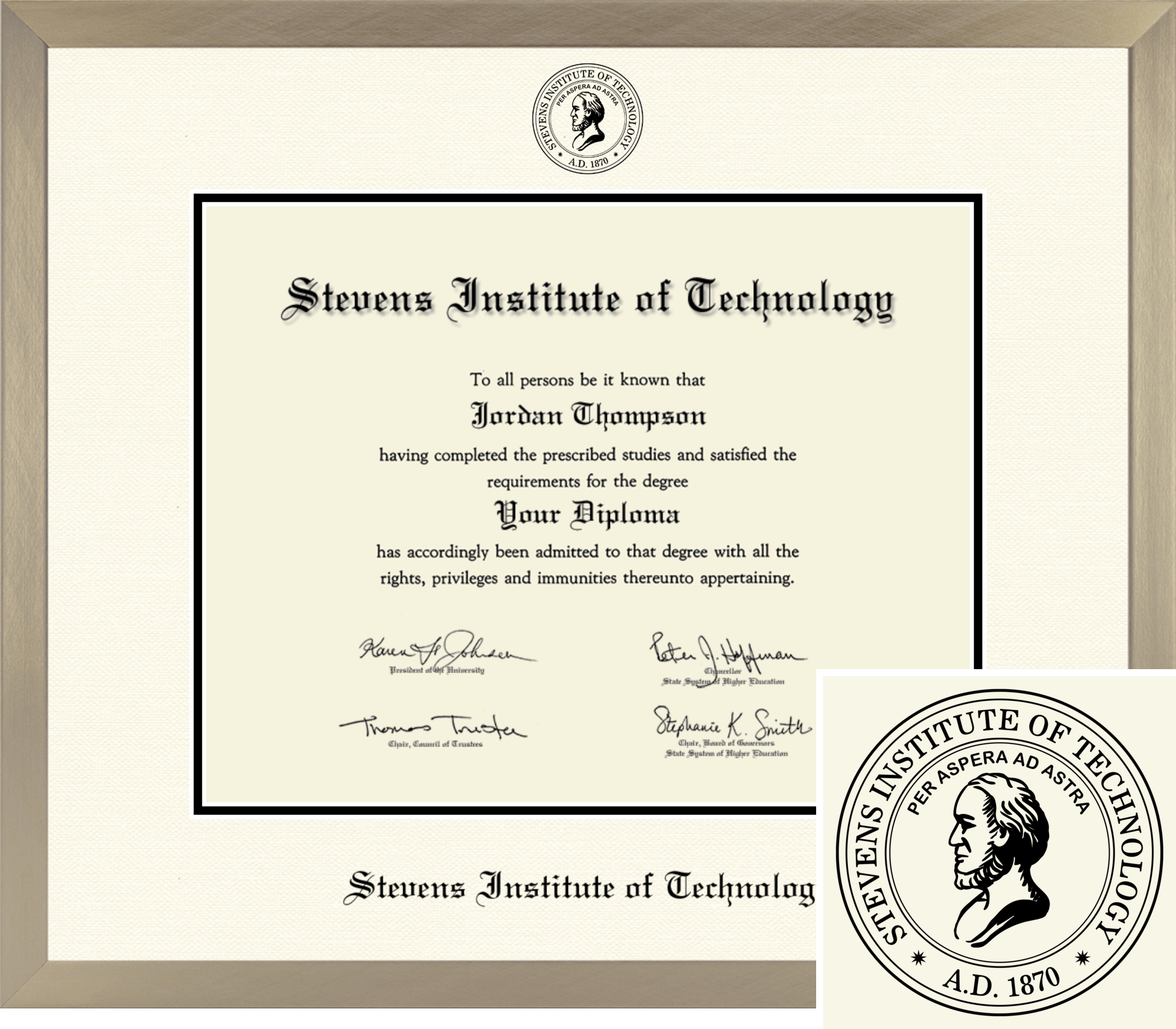 Icon Diploma Frame in Light Champagne - Item #P90523 from Stevens