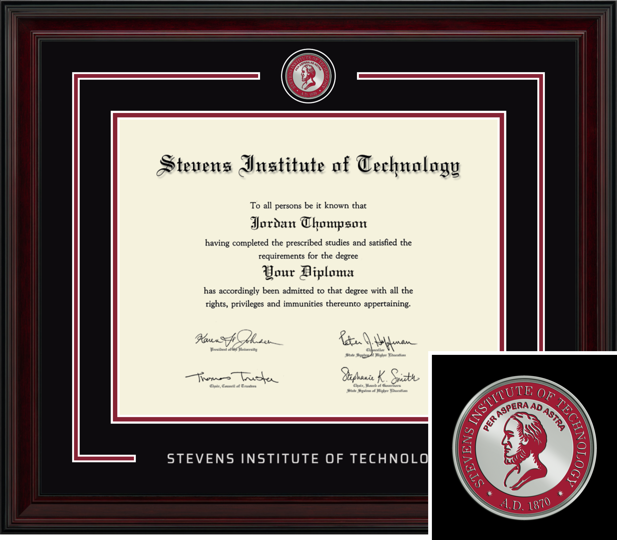 Showcase Diploma Frame in Encore Stevens Institute of Technology