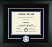 Luther College diploma frame - Lasting Memories Circle Logo Diploma Frame in Arena