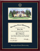 Georgian Court University diploma frame - Campus Scene Diploma Frame in Galleria